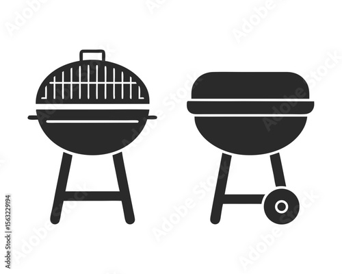 Grill icon silhouette vector illustration