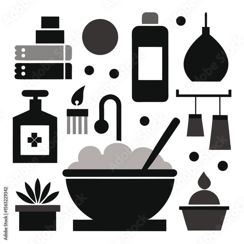 Spa Day Essentials Relaxing Bath, Skincare & Home Decor Icons