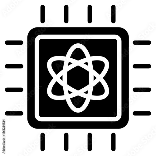 Quantum Chip  Icon Element For Design