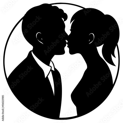 Couple Kissing Silhouette