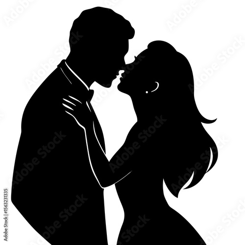 Couple Kissing Silhouette