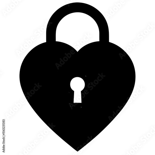 Heart Shaped Lock Silhouette