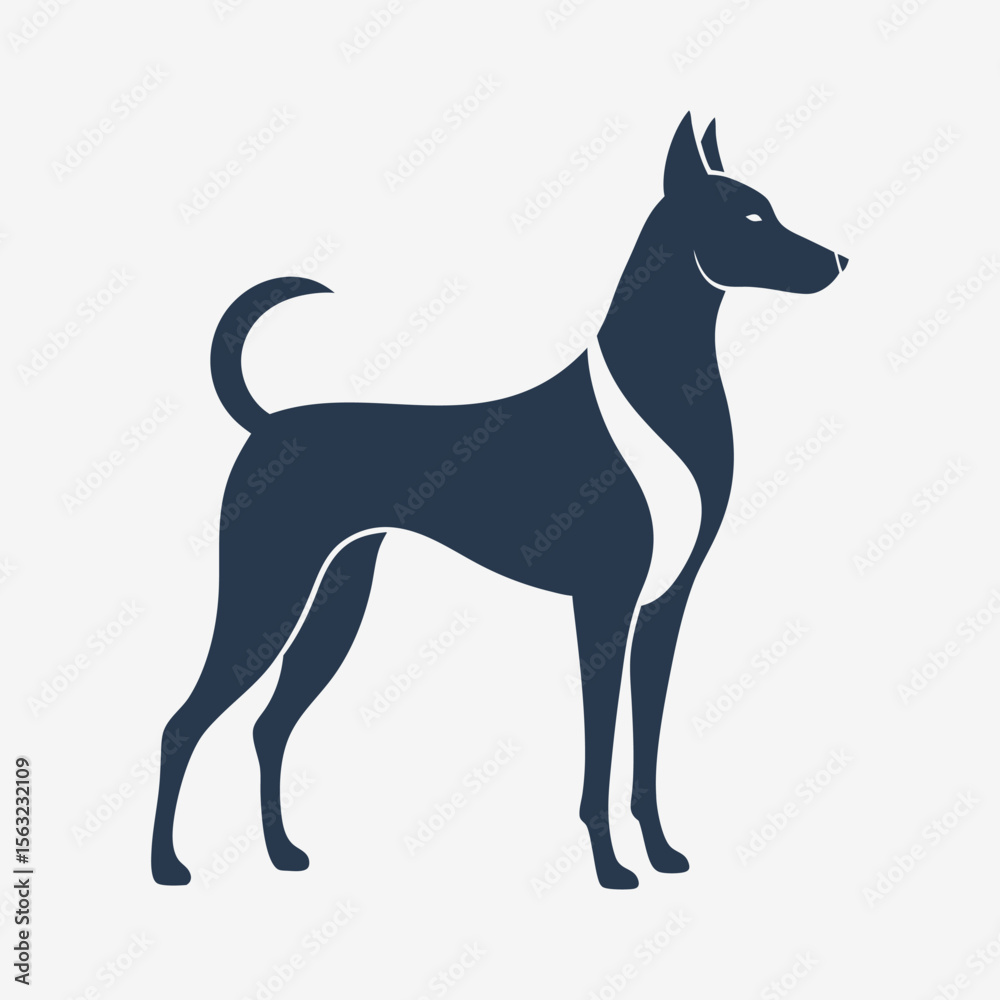 Obraz premium Hunting dog. Cut out silhouette of a Pointer, Labrador, or Foxhound