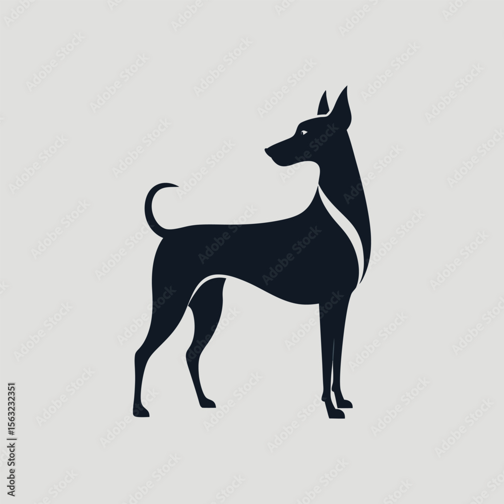 Obraz premium Hunting dog. Cut out silhouette of a Pointer, Labrador, or Foxhound