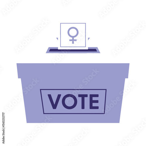 Voting Rights Feminism Icon. Two Tone Style Editable Design

