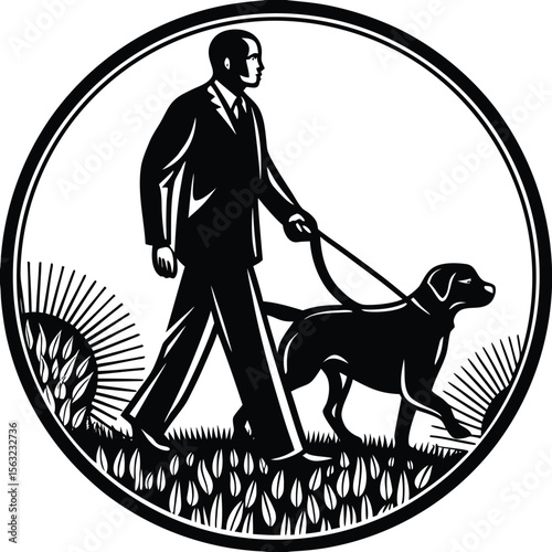 Man, woman, and child walking their pet dog on the beach, a black silhouette vector illustration, happy, fun, human, group, walk, beachside