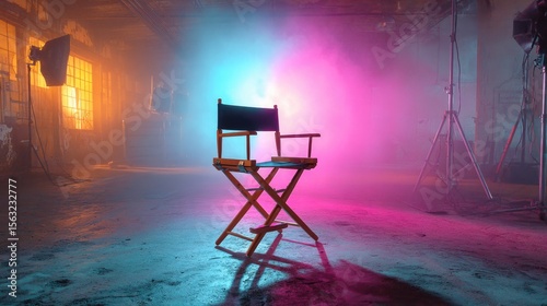 Director's Chair in Cinematic Foggy Studio