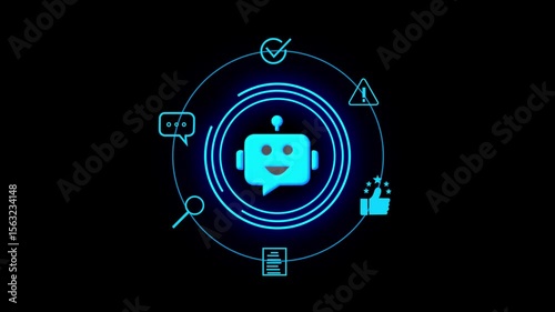Smart Bot for Efficient Communication Open AI powered intelligent virtual assistant on laptop screen. Innovative technology, online