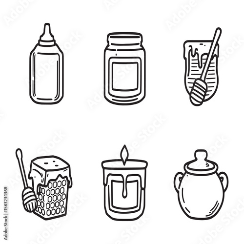 organic honey dripping from wooden honey dipper vector art