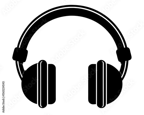 Headset silhouette vector illustration