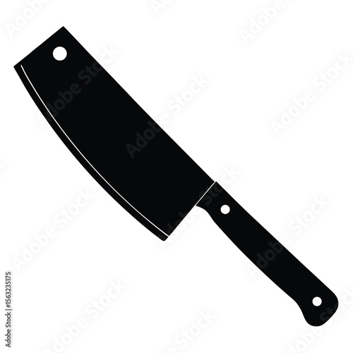 Black cleaver sharp imposing kitchen tool knife cooking