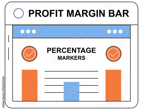 Bar Graph Displaying Profit Margins With Percentage Markers and Flat Product Icons for Sales and Business Analysis