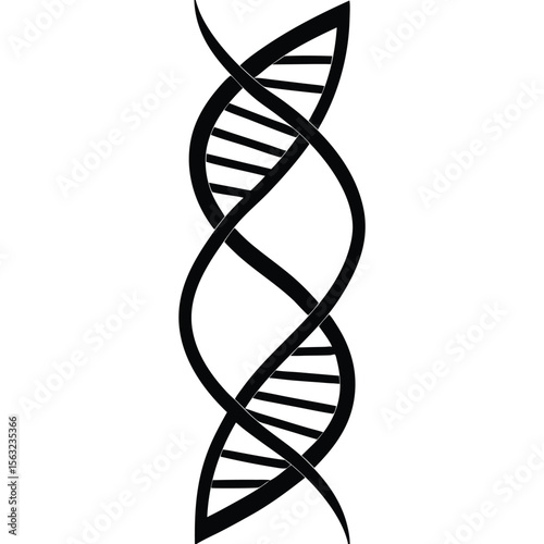 Black double helix elegant curves scientific structure science biology