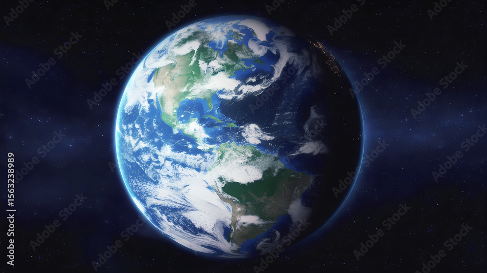 Fototapeta premium Stunning Photorealistic View of Earth from Space
