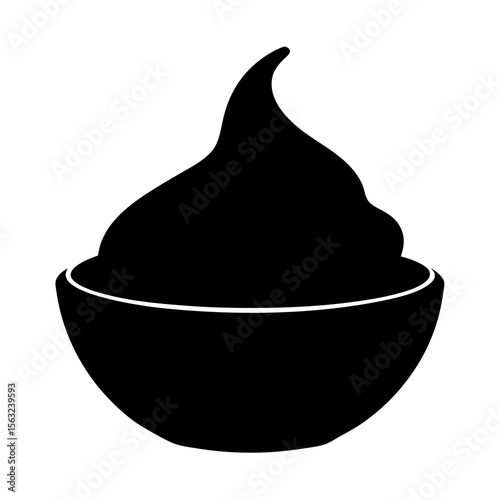 sour cream isolated on white