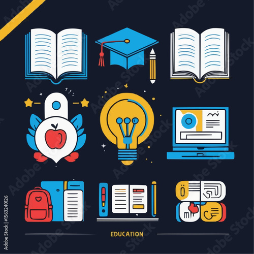 education icons set