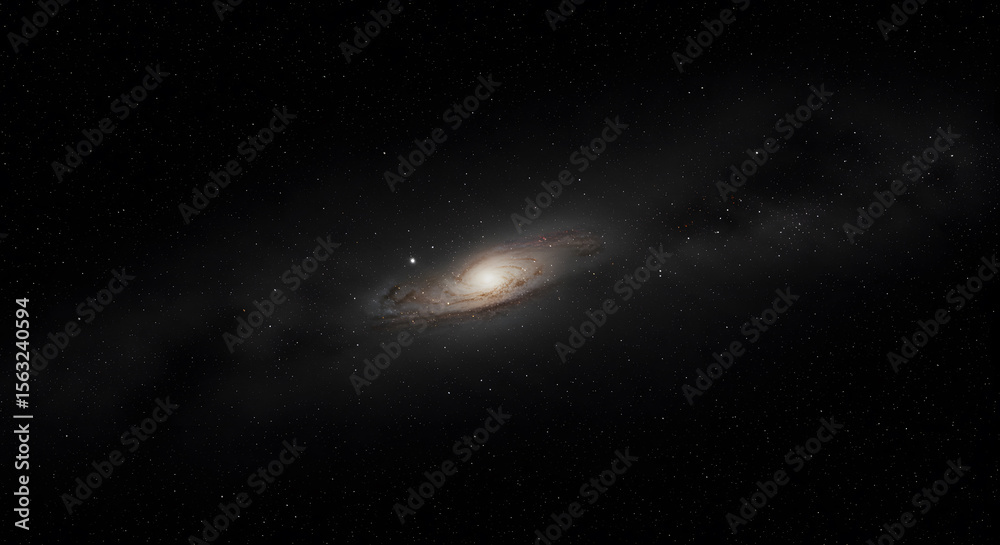Fototapeta premium Distant Andromeda Galaxy in the Black Sky