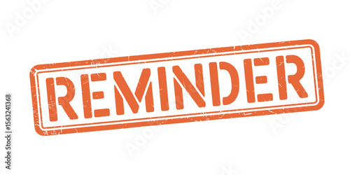 Orange Reminder Stamp on White Background with Rounded Corners