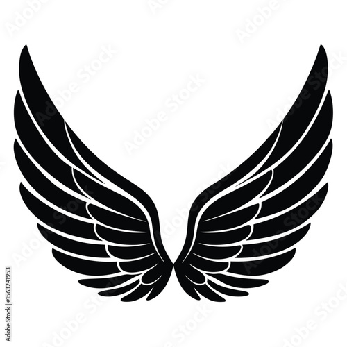 Black wings design graphic symbol freedom flight