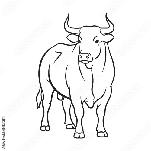 Download this Durable Ox Vector - built with resilient Ox Lineart for merchandise - a reliable Ox Icon - a strong Vector Lineart of Ox for product design.


