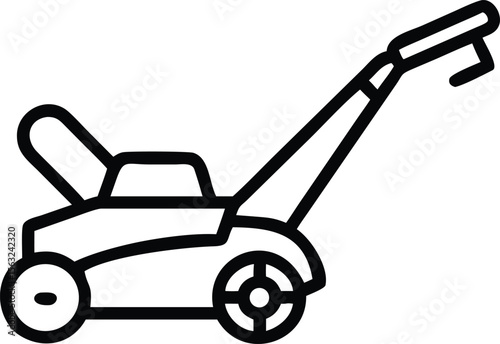 Simple lawn mower outline icon for gardening or landscape design projects