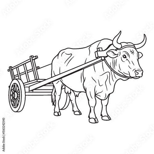 This Sturdy Ox Vector Design - boasts functional Ox Lineart for web interfaces - a dependable Ox Icon - offering clean Vector Lineart of Ox for UI/UX.

