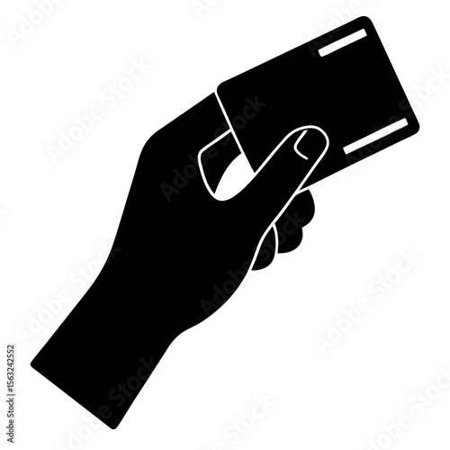 Hand Holding Credit Card Silhouette