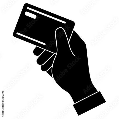 Hand Holding Credit Card Silhouette