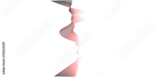 pink flower isolated on white color for texture.  A  digital illustration depicting overlapping, undulating pink and black  paper modern digital background illustration.