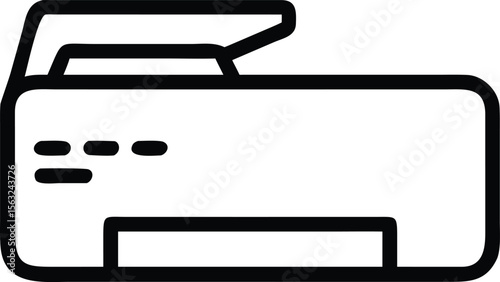 Simple line art illustration of printer icon for web and design