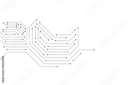 Vector : Electronic circuit with gray grid on white background.