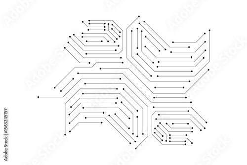 Vector : Electronic circuit with gray grid on white background.