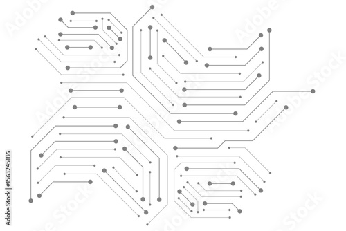 Computer communication cybernetic element. Circuit board vector illustration. High-tech technology background texture.