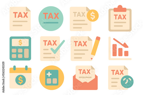 Tax concept vector illustration in flat style for financial planning and accounting design