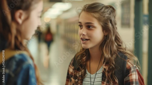 Wallpaper Mural Two girls having a conversation while walking on a road Torontodigital.ca