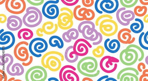 Colorful swirls pattern background design for fabric and textile printing art