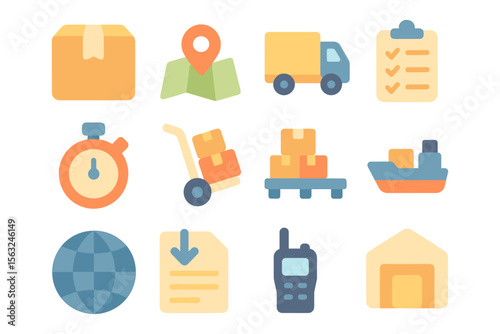 Logistics and delivery vector illustration - flat style design for posters