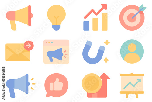 Business marketing icons vector illustration for design in flat style