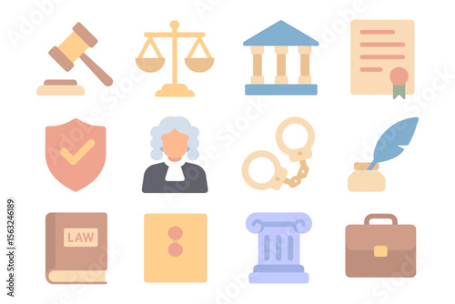 Legal and justice vector illustration for educational and design use in flat style