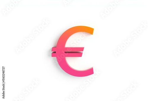 Flat icon of a euro symbol on a white background, exchange, isolated