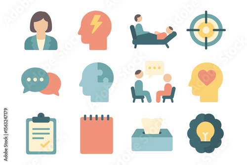 Mental health support vector illustration - flat style design for therapy and counseling concepts
