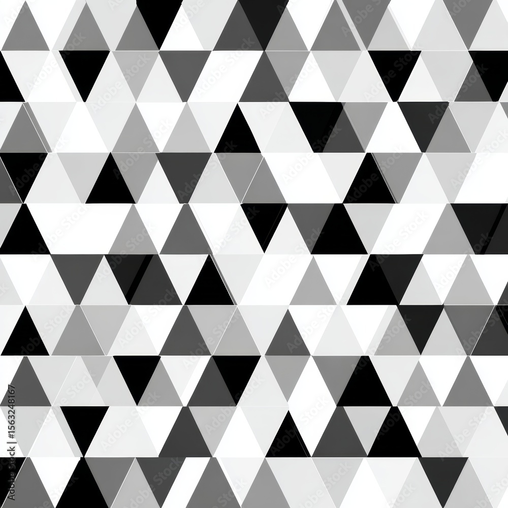 Fototapeta premium Black and White Triangle Pattern with Geometric Shapes and Designs