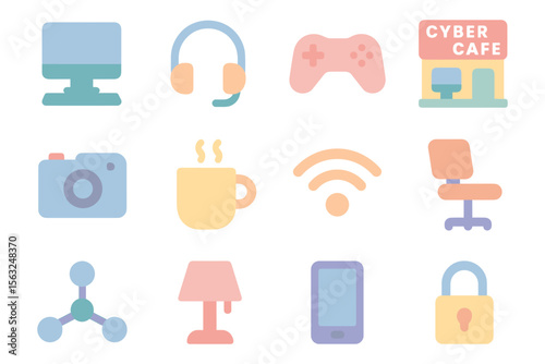 Technology and communication icons vector illustration for web and print design in flat style
