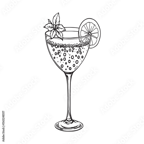 Spring Spritz Soiree' clear vision Simple line art on white background (3)