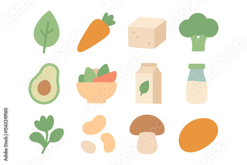 Minimalist vegetarian food vector illustration for healthy eating design