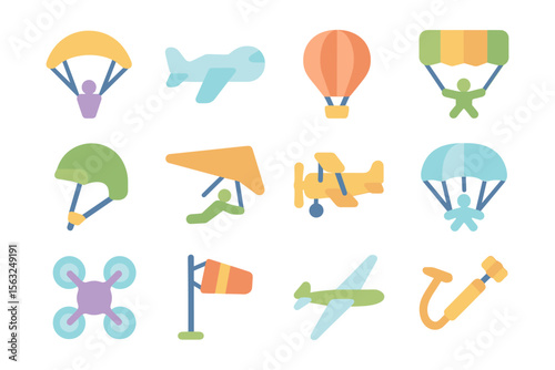 Aerial adventure activities vector illustration for travel design