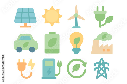 Eco-friendly energy concepts vector illustration for sustainable design and print