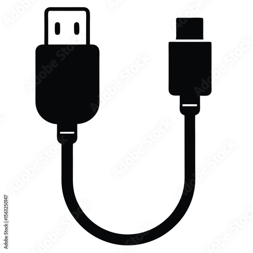 Black usb cable connecting devices connector technology