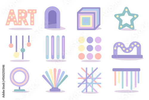 Minimalist abstract art icons vector illustration for design and decor