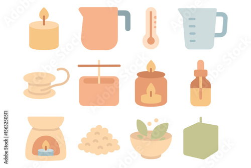 Cozy home aromatherapy vector illustration - flat style design for wellness decor